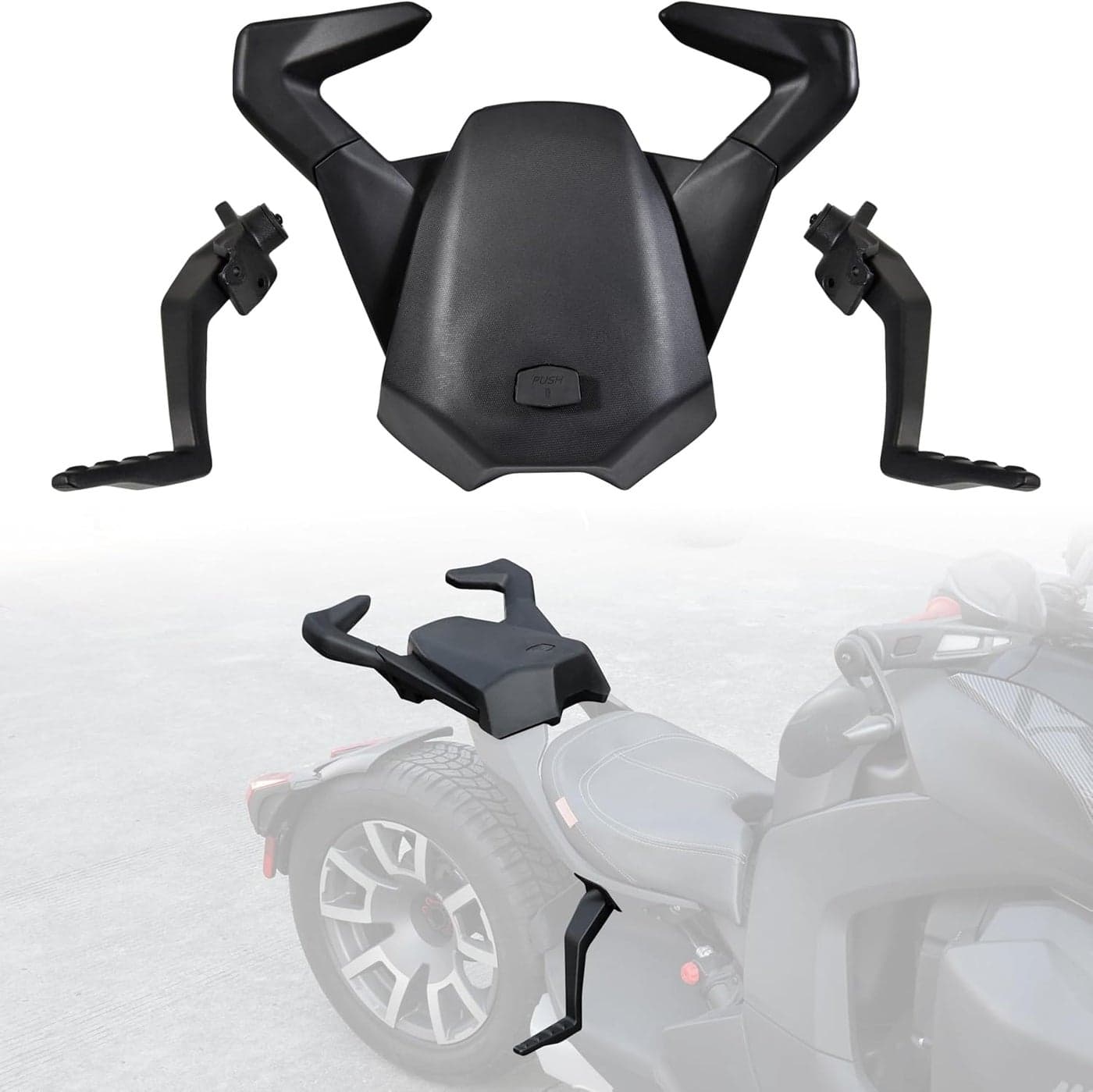 VEISUTOR 2-Up Rear Passenger Seat with Foot Pegs for Can-Am Ryker All Models