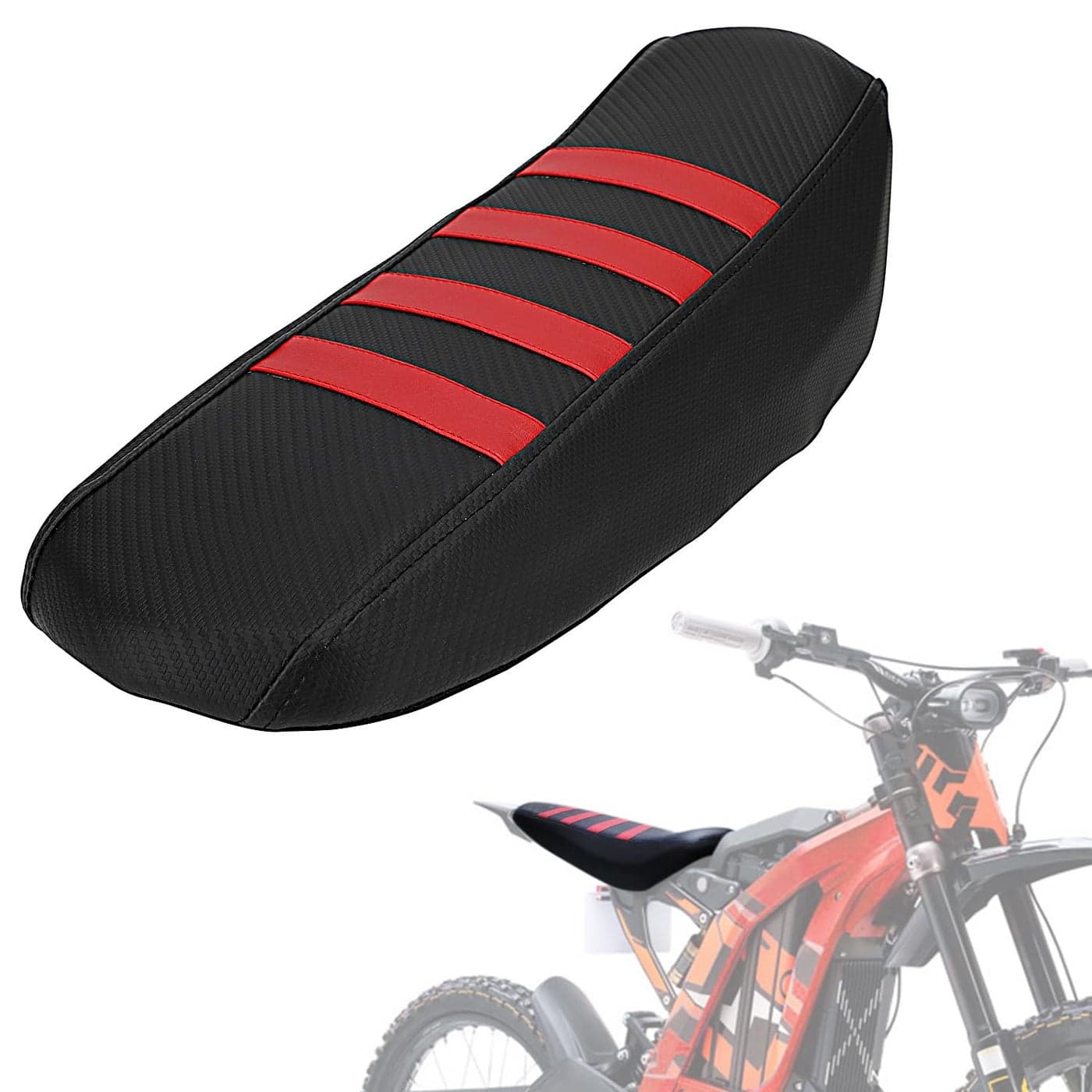 IUVWISN Dirt Bike Seat Cover for Surron Sur Ron LBX Electric Bike RedHigh Elastic Leather