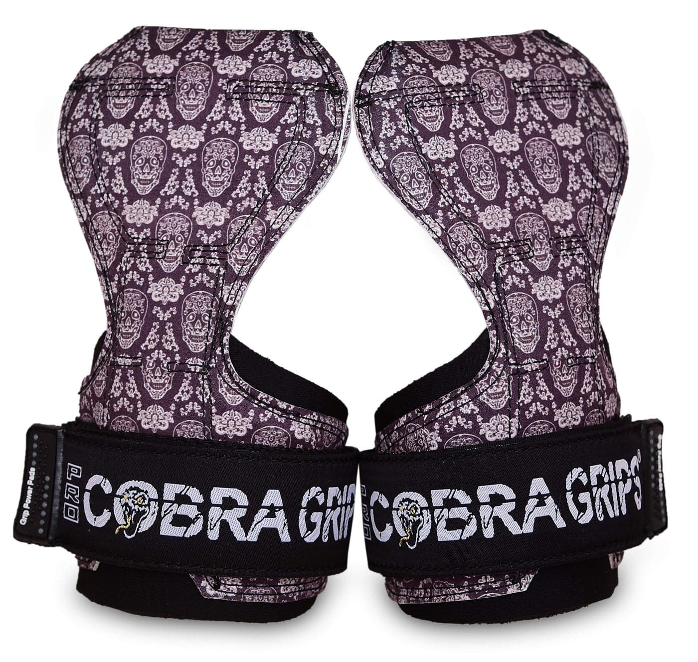 Cobra Grips PRO Weight Lifting Gloves Heavy Duty Straps Alternative Power Lifting Hooks Best for Deadlifts Adjustable Neoprene Padded Wrist Wraps Support Bodybuilding (PRO Skull)