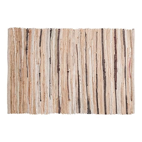 Ramanta Home Hand Woven 100 Cotton Chindi Rag Rug 2x3 Linen Recycled Reversible Rug Boho Rustic Farmhouse Rugs for Living Room Kitchen Entryway Bedroom Floor Mats 24x36