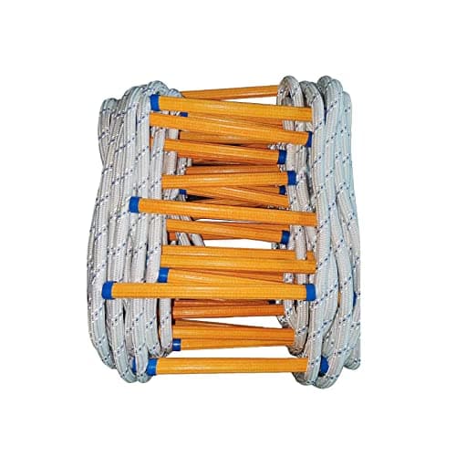 Rope Ladder,13 Feet Emergency Fire Escape Ladders Flame Resistant Safety Rope Ladder with Hooks,Fast to Deploy Sturdy and Strong Portable and Reusable 2 Story,Weight Capacity up to 2000 Pounds