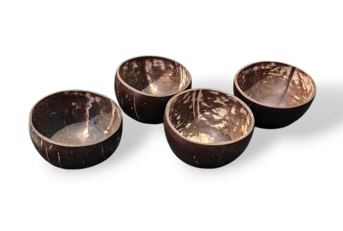 Eco Gree Coconut Shell Bowl 100 ML Each Perfect for Breakfast Smoothie Salad Bowls Antique Soup Serve Ware 4