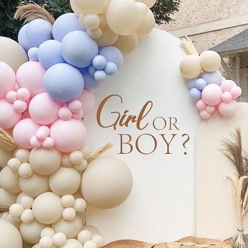 CIEQR Girl or Boy Gender Reveal Sign Decal - Boy or Girl Baby Gender Reveal Decorations Decal, Baby Shower Decorations Sticker for Party, Balloon Arch, Backdrop, Room...…