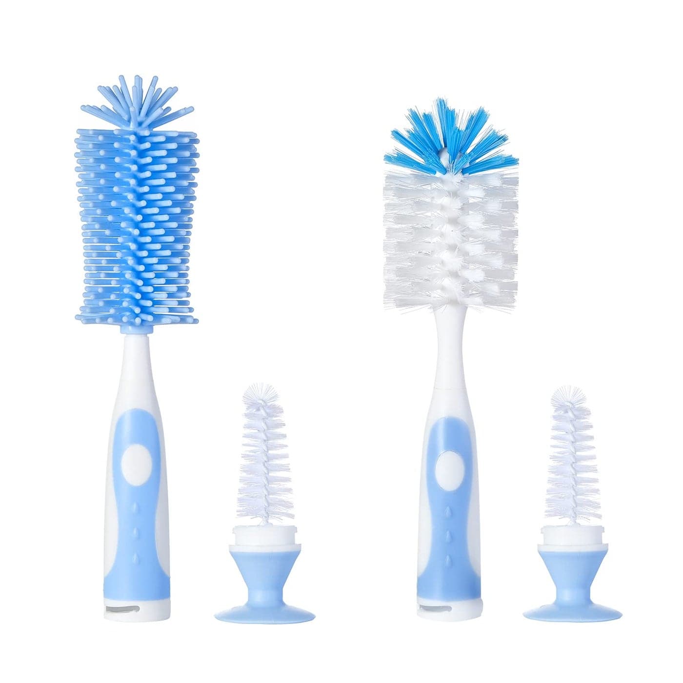 Chemimoso Multifunctional Cleaning Brush Baby Bottle Brush Bottle Brush Cleaner Rotate The Suction Cup to Obtain The Small Bristle Brushes Set Z Blue Silicone and Nylon Brush