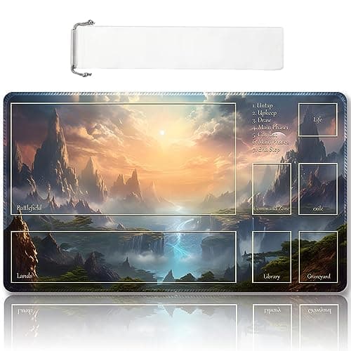 EdgeStitched 24x14 Inch MTG PlaymatTCG Playmat with Free Storage Bag NonSlip Gaming MatIdeal for MTG Card Games DKT 48Zones 1