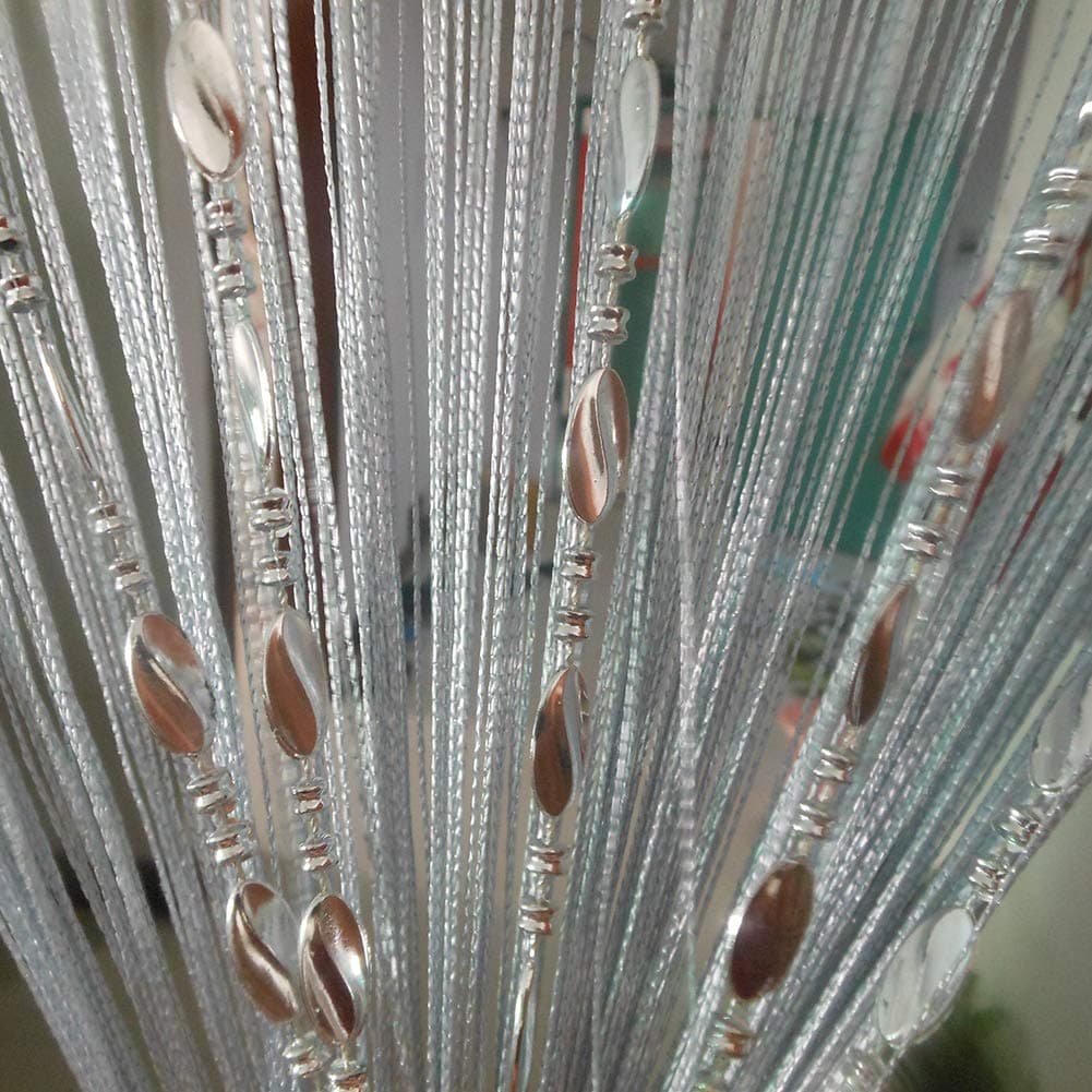 ZiDeTang Button Beaded Door Curtain Fringe Tassel Living Room Divider Curtain 3930 x 7850 Grey