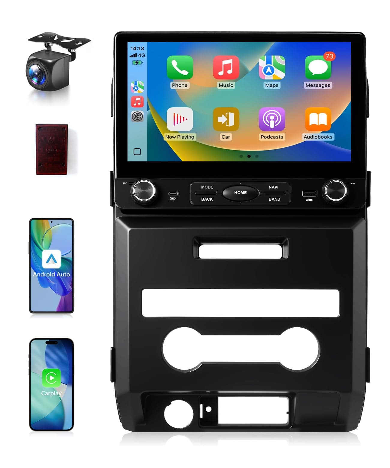 VQU Car Stereo for Ford F150 2009 to 2012, 10.2 Inch Car Radio Upgrade for F-150 2010 2011 Manual A/C, Android 13 Touch Screen CarPlay/Android Auto Radio with Backup Camera/FM/SWC/DPS (2+32G)
