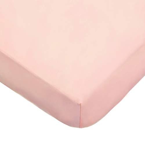 American Baby Company 100% Natural Cotton Fitted Pack and Play Sheet 39" x 27" - Soft & Breathable Pack N Play Sheet for Playpen, Playard & Mini Crib Mattress, Blush, for Boys & Girls
