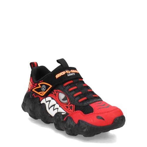 Skechers Boy's Skech-O-Saurus Lights Sneaker, Red/Black, 11 Little Kid