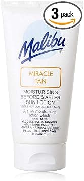Three Pack Malibu Miracle Tan Before And Aftersun Moisturising Sun Lotion 3x150ml