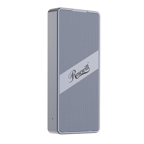 Rosewill 40Gbps M2 NVMe SSD Enclosure with Cooling Fan Transparent Back Plate Support M2 NVMe SSD up to 8TB Compatible with Thunderbolt 34USB43220 M1 M2 ProMax PC MacBook IPAD Chrome