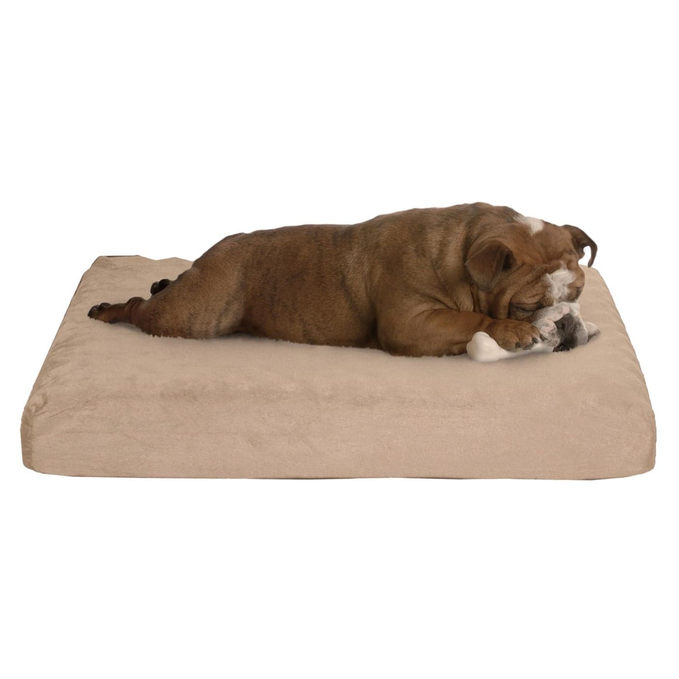 Memory Foam 2Layer Orthopedic Dog Bed with Machine Washable Cover 26 x 19 for Medium Dogs up to 40lbs by PETMAKER Tan