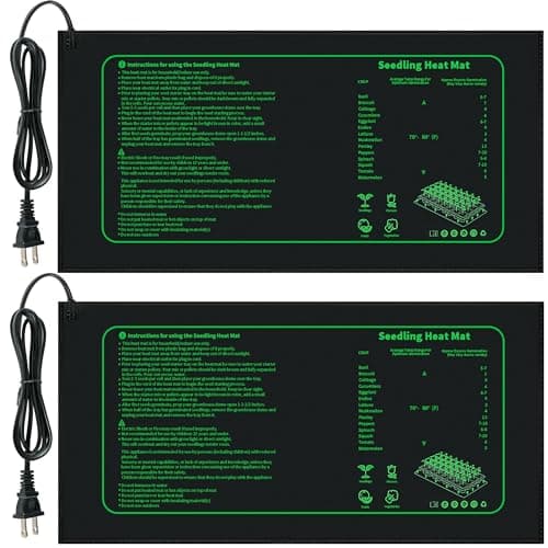 LOCONHA Seedling Heat Mat for Seed Starting,10" x 20.75" Waterproof Heating Pad for Indoor Plants Germination (Black 2 Pack)