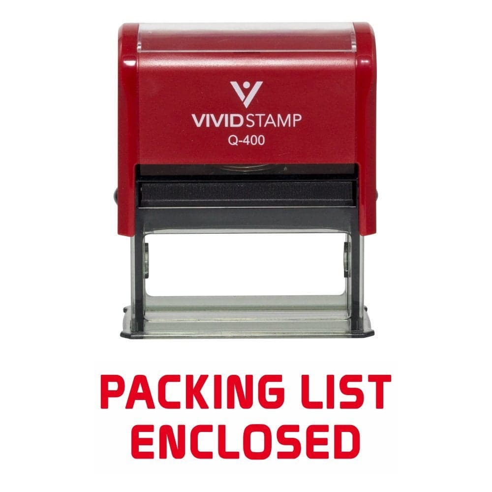Packing List Enclosed Self Inking Rubber Stamp Red Ink XLarge