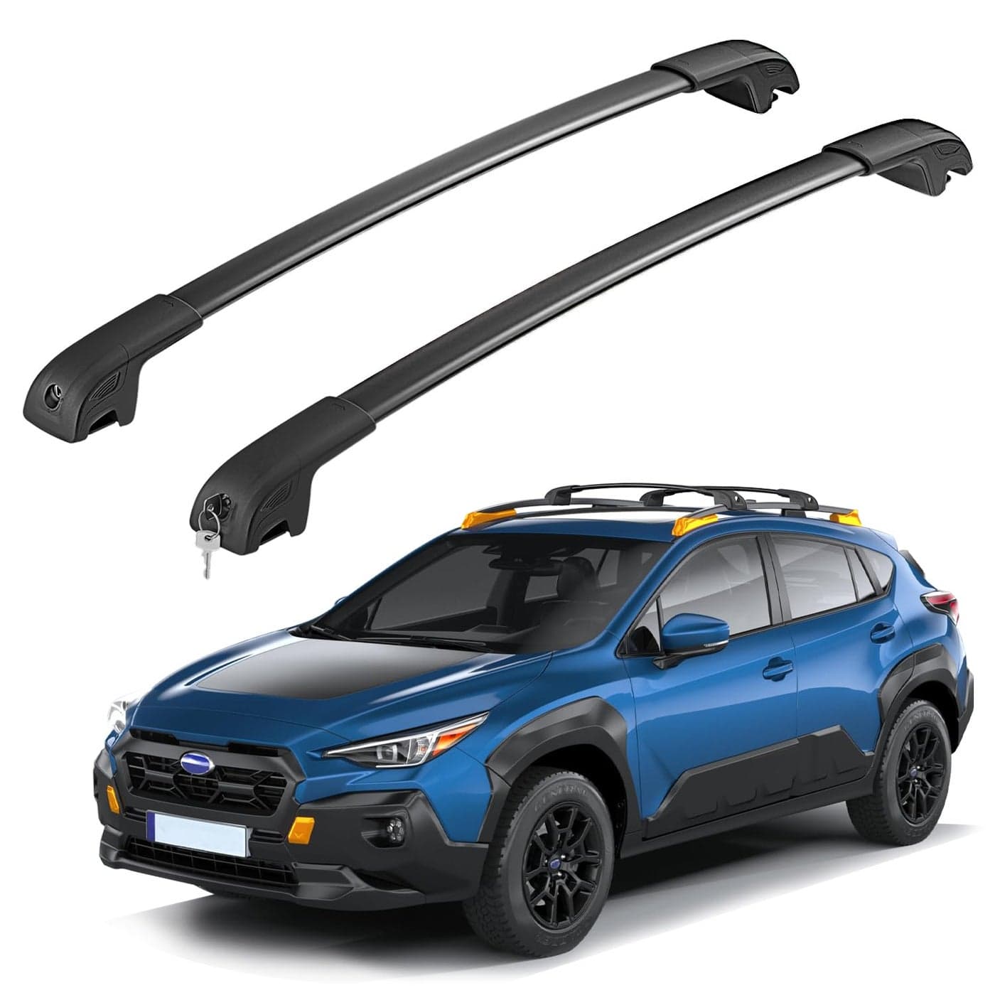 HmmtyRack 300lbs Lockable Roof Rack Cross Bars Compatible with Subaru Crosstrek Wilderness 2024 2025 Aluminum Roof Rails Crossbar with Lock for Rooftop Cargo Bars Luggage Racks Bike Kayak Snowboard
