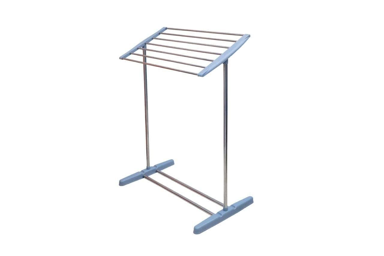 GNOLY Single Tier Foldable Mobile Tower Rack Balcony Cloth Towel Rack Stand Space Saving Towel Stand Mini Cloth Rack for Indoor Outdoor Balcony Cloth Drying