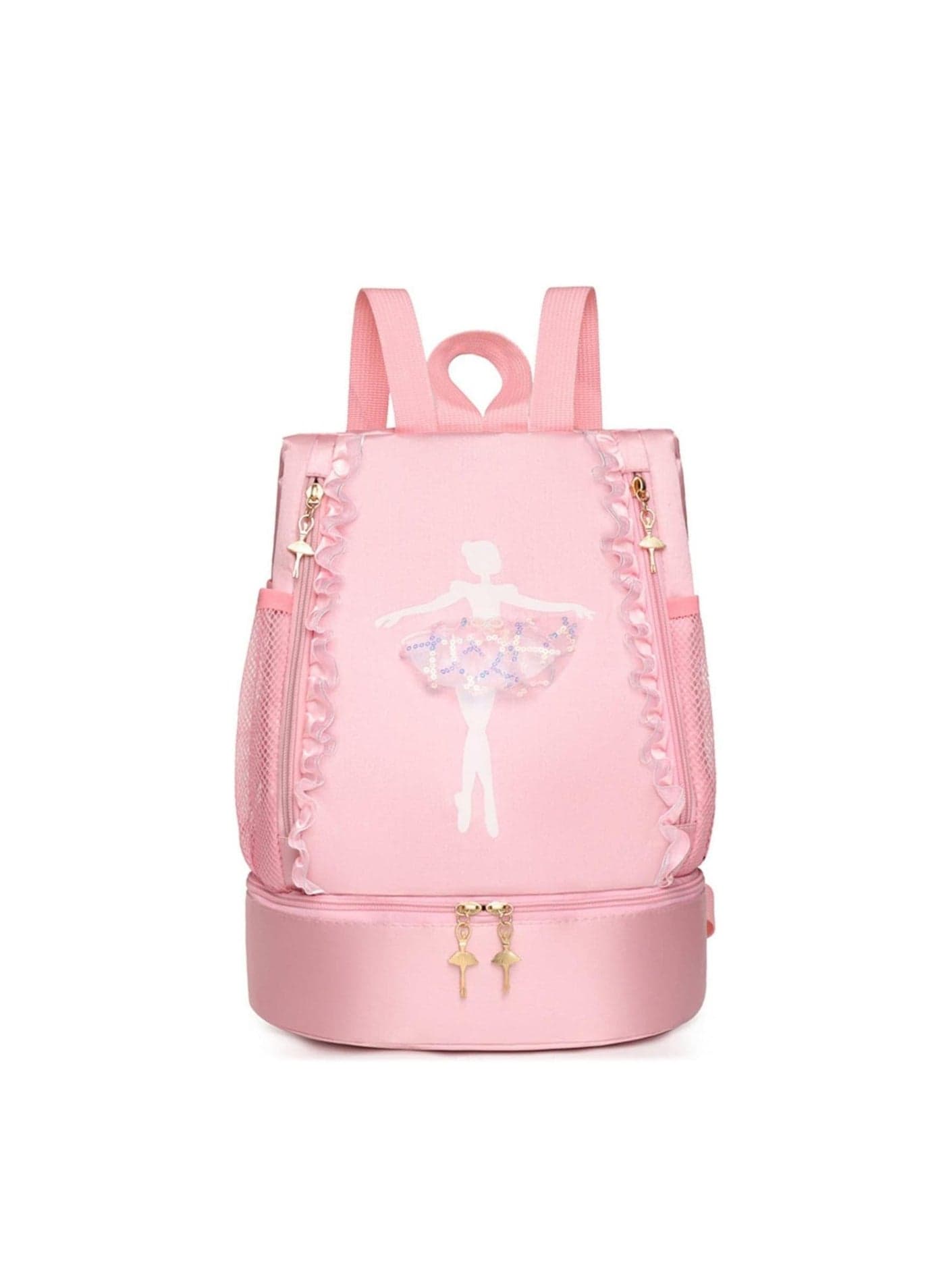 Girls Ballet Dance Backpack with Separate Shoe Storage Waterproof Bag Ballerina for Teen Kids School Bookbags Lightweight Gymnastics Latin Yoga Tap Jazz Pink