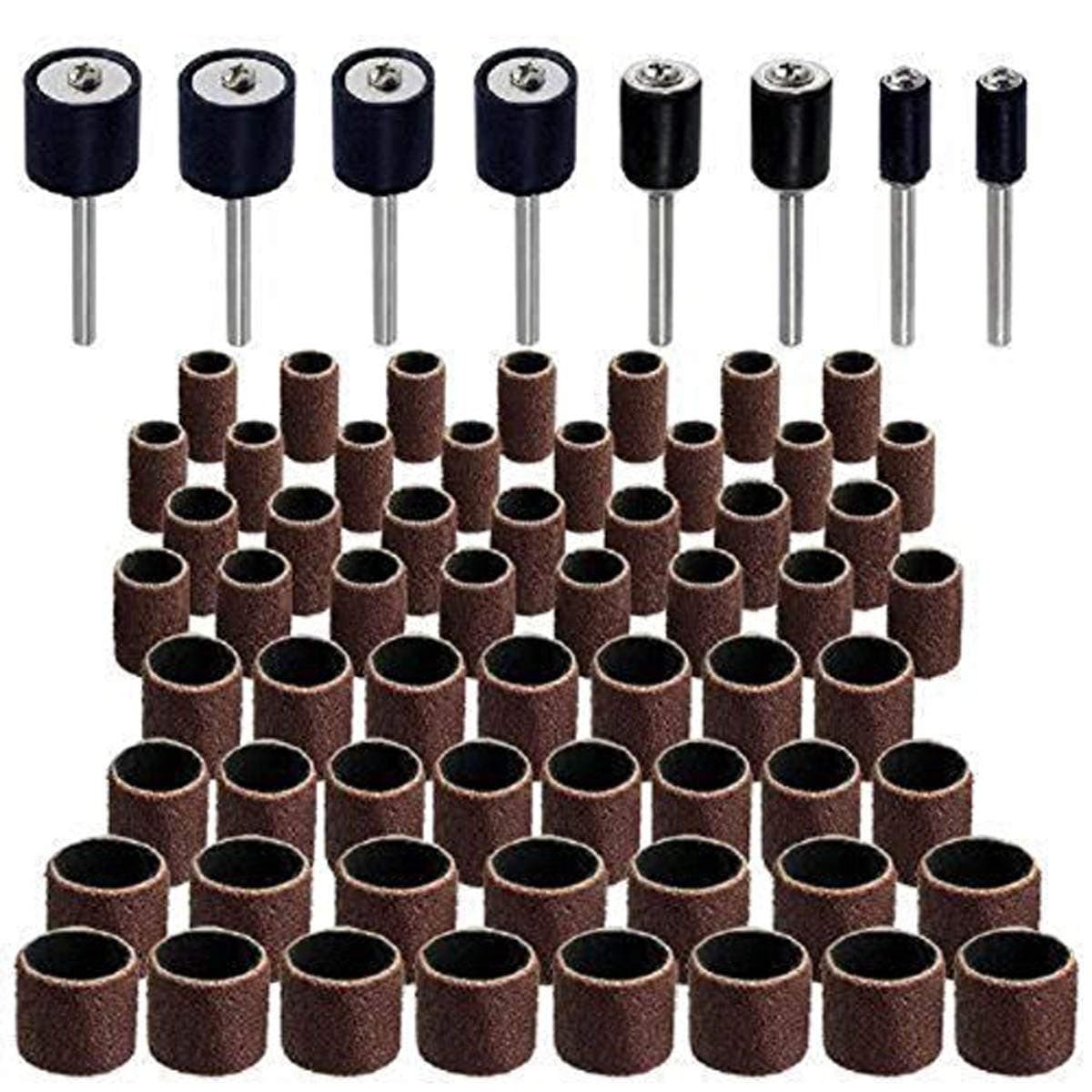 DIY Crafts Sanding Bands Drums Sleeves W/Sanding Drum Mandrel for Dremel Rotary Tool (Design No # 6, Pack of 51 Pcs)