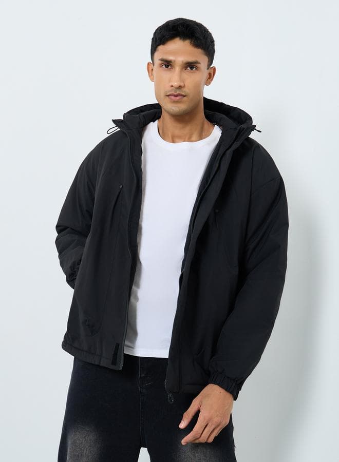 Styli Men Oversized Hooded Windbreaker Jacket