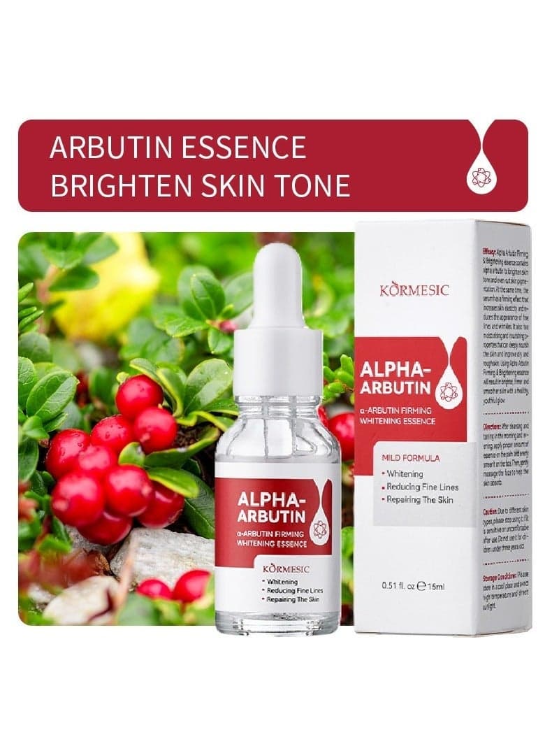 Alpha-Arbutin Skin Radiance Essence - Natural Ingredient for Even Skin Tone, Fine Line Reduction, and Skin Texture Repair, Gentle Formula for All Skin Types, 15ml