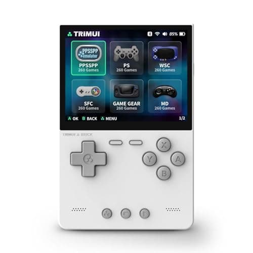 TRIMUI Brick Handheld Game Console Mini Game Player Compatible with 32 inch IPS HighDefinition Screen Portable Video Game Console White 64G