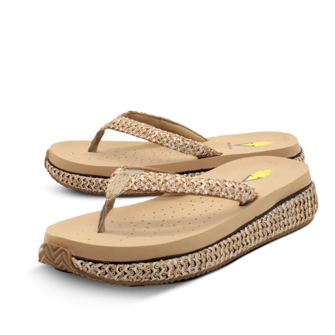 VOLATILE Womens Palau Flip Flop Sandal Wedge Natural 7