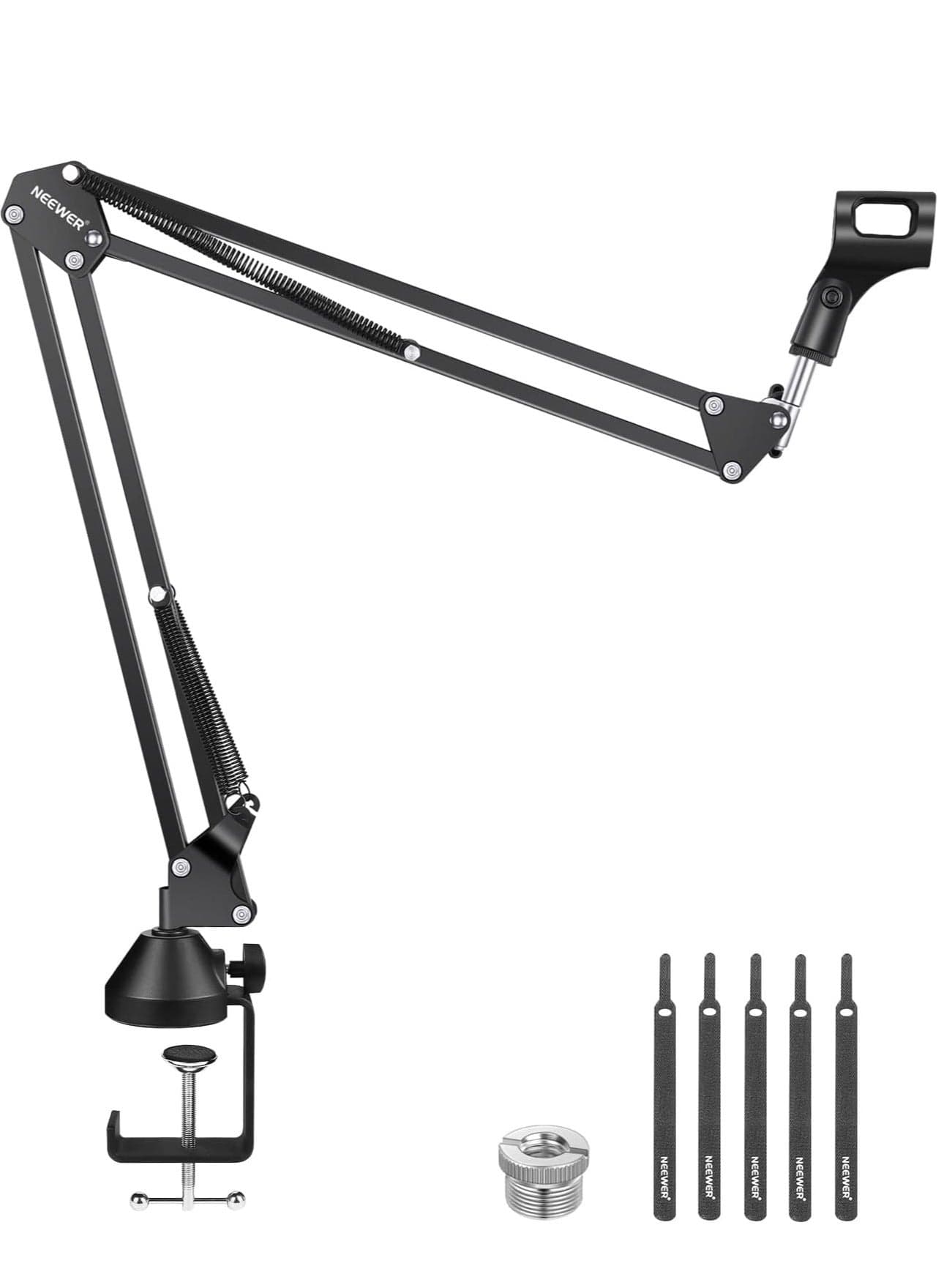 NEEWER (NW-35A) Microphone Arm Stand, Suspension Boom Scissor Mic Arm Stand with 3/8" to 5/8" Screw and Cable Ties Compatible with Blue Yeti Snowball Yeti X Quadcast, etc. Max Load 3.3lb/1.5kg (Black)