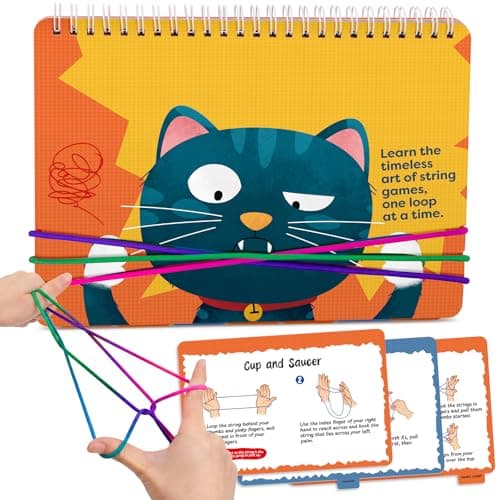 Kasfalci String Figure Game Book with String Classic String Games with StepbyStep Instructions Fine Motor Skills Toys String Figure Book Gifts for Kids 612 Year Old Girl Boy Gift Kids Books