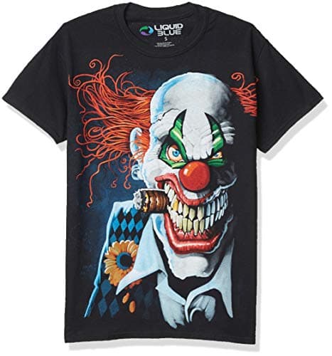 Liquid Blue Men's Plus-Size Joker Clown T-Shirt, Black, X-Large