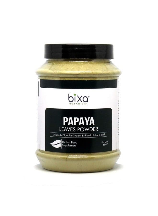 Papaya Leaf Powder (Carica Papaya) | Ayurvedic Herb for Digestion & Increasing platelets, Herbal Supplement (1 Pound / 16Oz)