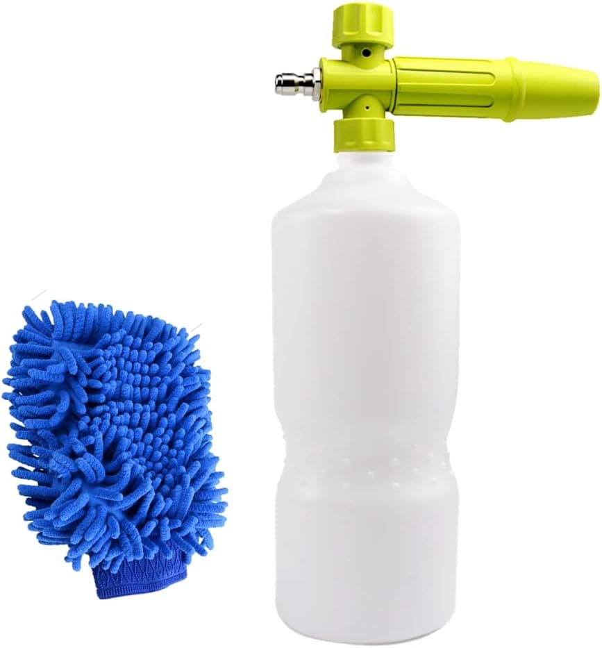 XUNCHI Foam Cannon 1 L Bottle Car Wash Snow Foam Lance with Adjustable Nozzle and Washing Mitt