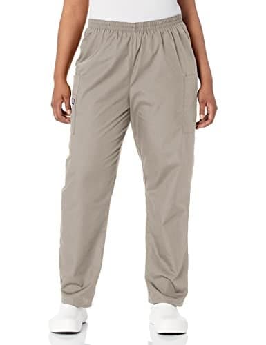 Cherokee Women's Workwear Scrubs Pull-On Cargo Pant, Khaki, Medium