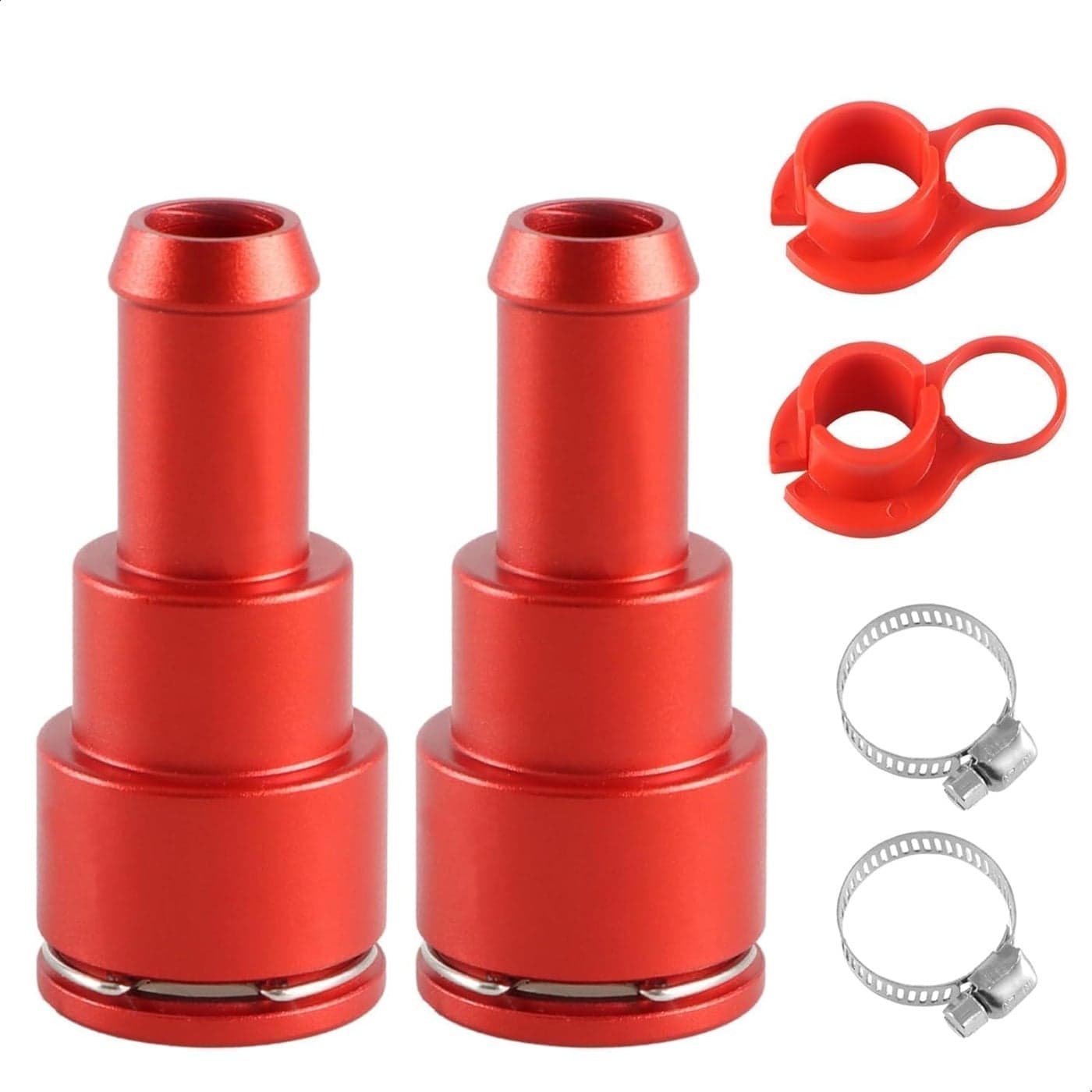 EVRBUL 2PCS Upgraded Aluminum Heater Core Tube Coolant Hose Connectors 3/4In x 5/8In for Chevrolet GMC Cadillac