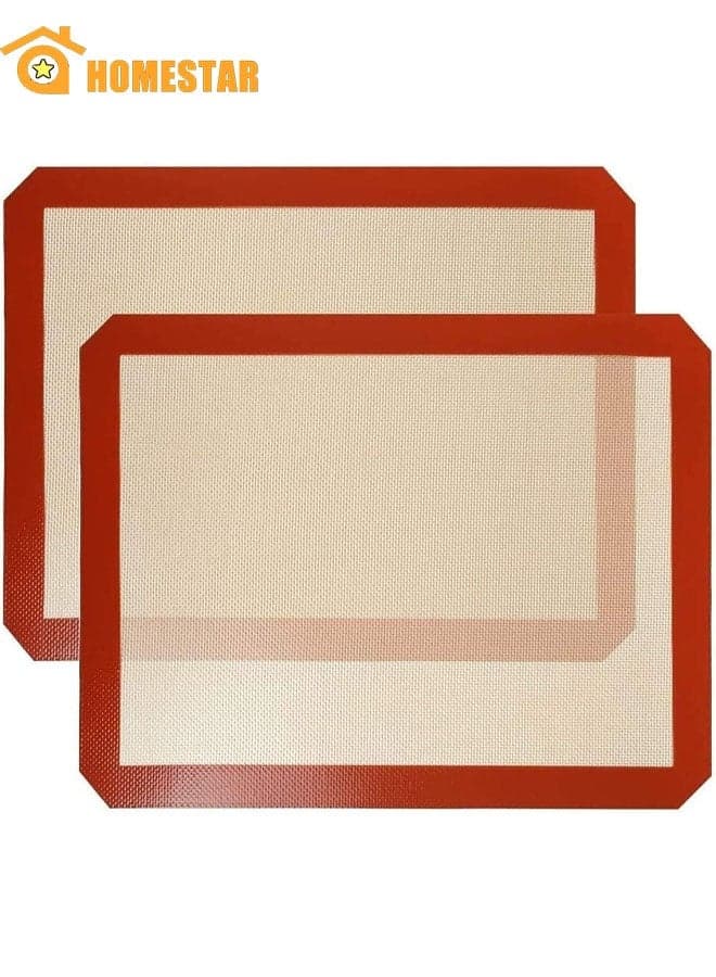 2 Pack Silicone Baking Mat, Non-Stick Heat Resistant Premium Silicone Baking Mat for Cookies, Pizzas, Pretzels