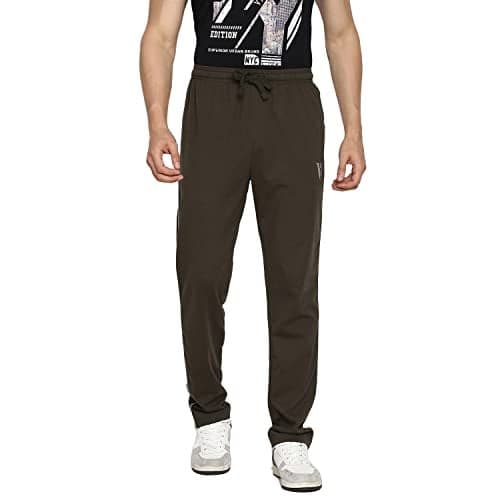 Van Heusen Men Athleisure Smart Tech Regular Fit Mid Rise Trackpants - Easy Stain Release, Anti Stat, Ultra Soft_50056_Moss Green_Medium