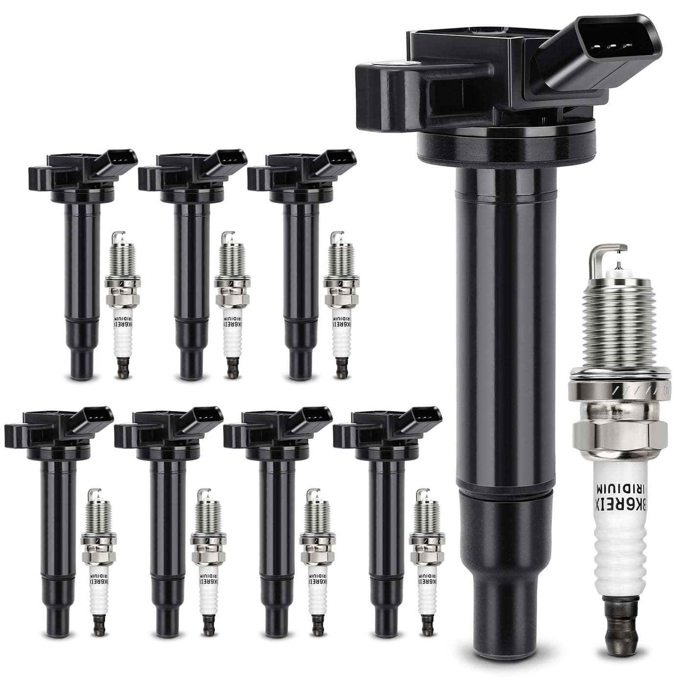 UF230 Ignition Coil 4504 Double Iridium Spark Plug for Toyota Tundra Sequoia LandCruiser 4RunnerLexus GS430 GX470 LS430 LX470 LX570 SC430 V8 ReplacesC1173 UF493 5C1196 9091902230 9091902259