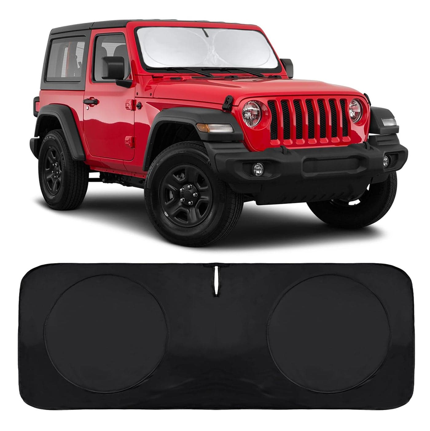 Sunshade Sun Shade for 20182024 2025 Jeep Wrangler JL JLu JK JKU Windshield Cover Custom Fit 20202025 2026 Jeep Gladiator Front Window Shields Protector 210T Reflective Blocks UV Rays Keep Cool