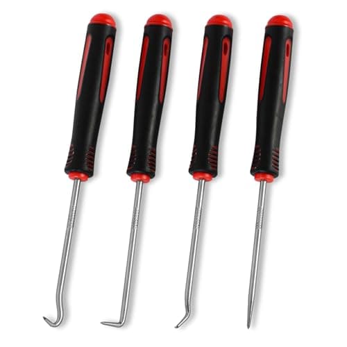 FRXIE 4Piece Hook and Pick Set Precision Automotive Pick Tool O Ring Pick Set with Comfort Grip AntiSlip Shaft for Oil Seal Gasket Removal and Electronic Repair