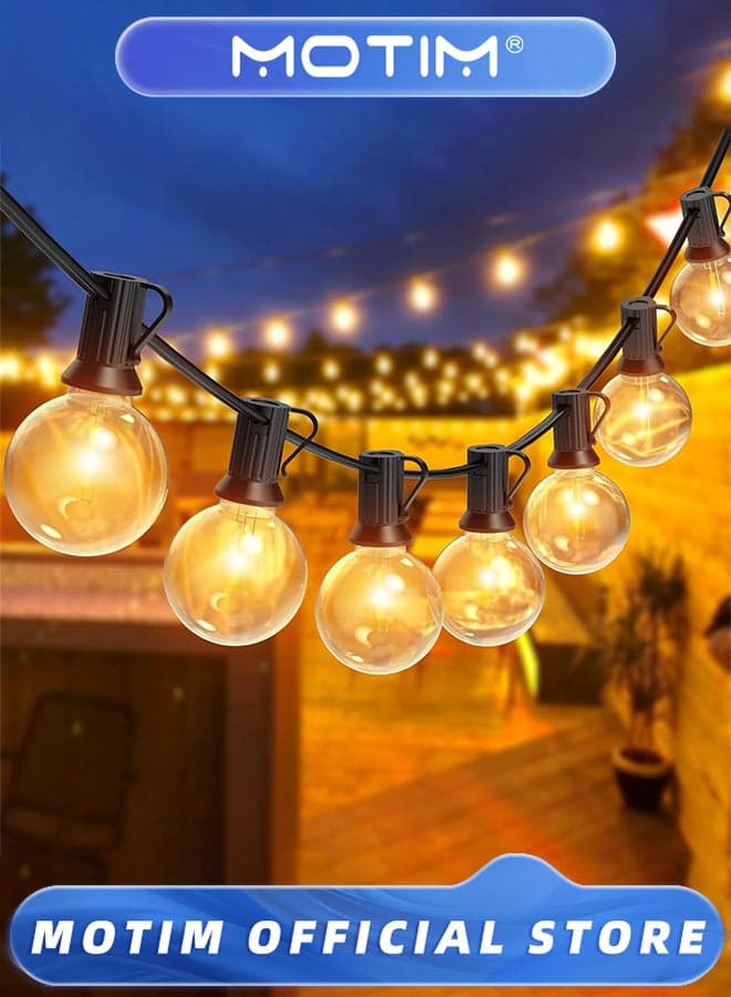 Solar LED G40 Patio Cafe Lights with 25 Plastic Bulb for Pergola & Patio & Garden & Wedding & Party & Balcony