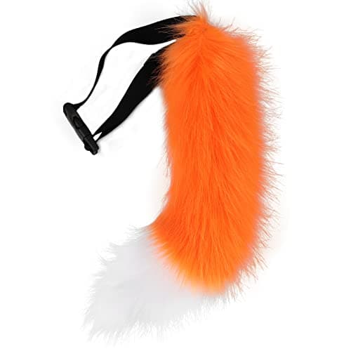 BANLAN Faux Fur Fox Costume Cat Tail Cosplay Halloween Christmas Party Costume One Size, Orange