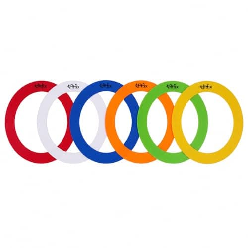 Fitfix® Polyproplene Juggling Magician Rings, Sports Rings for Kids, Boys and Girls for Age 5+, Set of 6 Size Diameter 24 Cm / 9 Inches,Assorted