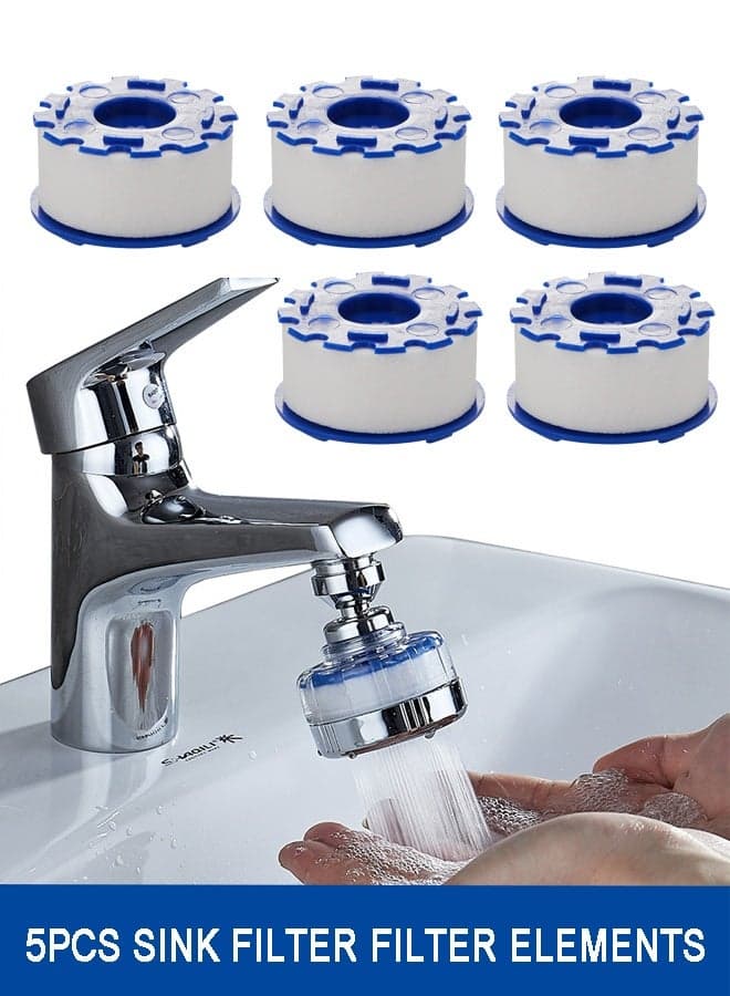 5PCS Sink Water Filter Elements, Universal Sink Faucet Filter Elements, Water Filtration & Softeners (Faucet Not Included)