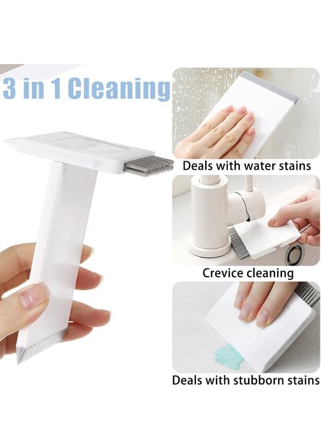Kitchen Sink Squeegee and Countertop Brush,3 in 1 Mini Squeegee Sponge Countertop Dirt Cleaning Brush,Multi Purpose Compact Brush Cleans Wet and Dry Spills