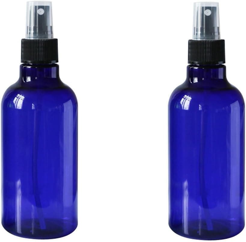 2 Pieces 250ml 9oz Refillable Empty Plastic Spray Perfume Bottle Jars Containers with Cap Makeup Cosmetic Atomizer Bottle Leak Proof Portable Travel Accessories Blue