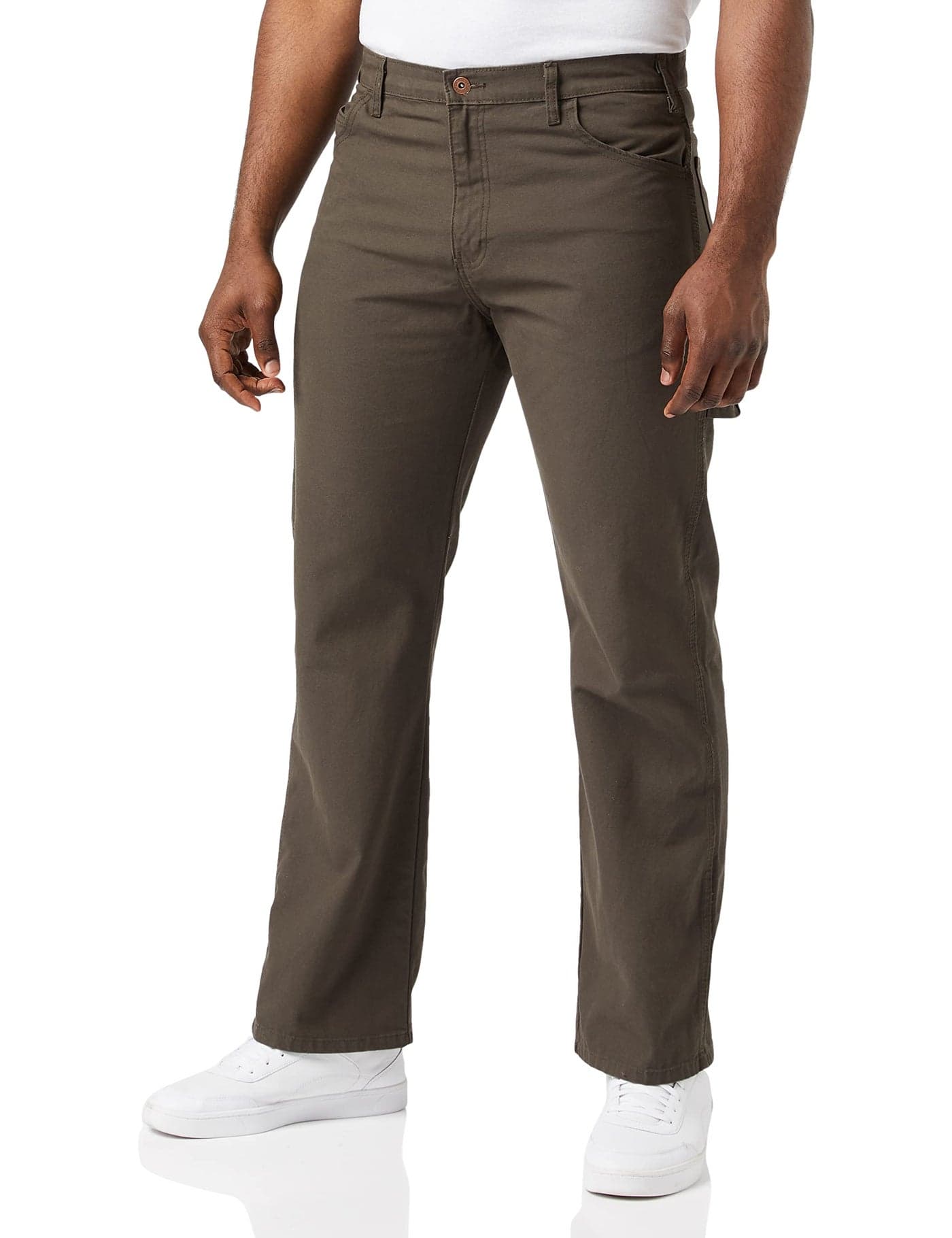 Dickies Men's Relaxed Straight Fit Lightweight Duck Carpenter Jean, Black Olive, 32W x 30L