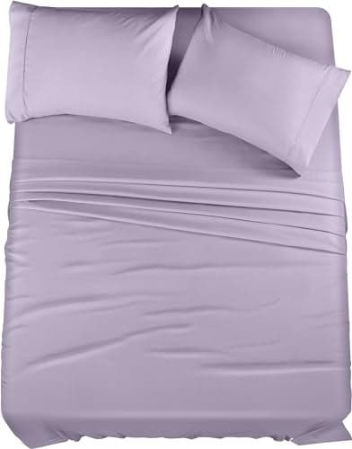 Utopia Bedding Queen Sheet Set – 4 Piece Bed Sheets for Queen Size Bed, Soft and Breathable Microfiber, Includes 1 Fitted Sheet, 1 Flat Sheet and 2 Pillowcases (Lavender)