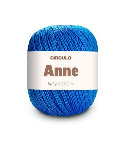 CIRCULO Anne Yarn for Crocheting Knitting 100 Mercerized Brazilian Virgin Cotton Soft Fingering Weight 547 Yds 519 Oz Color 2314 Royal