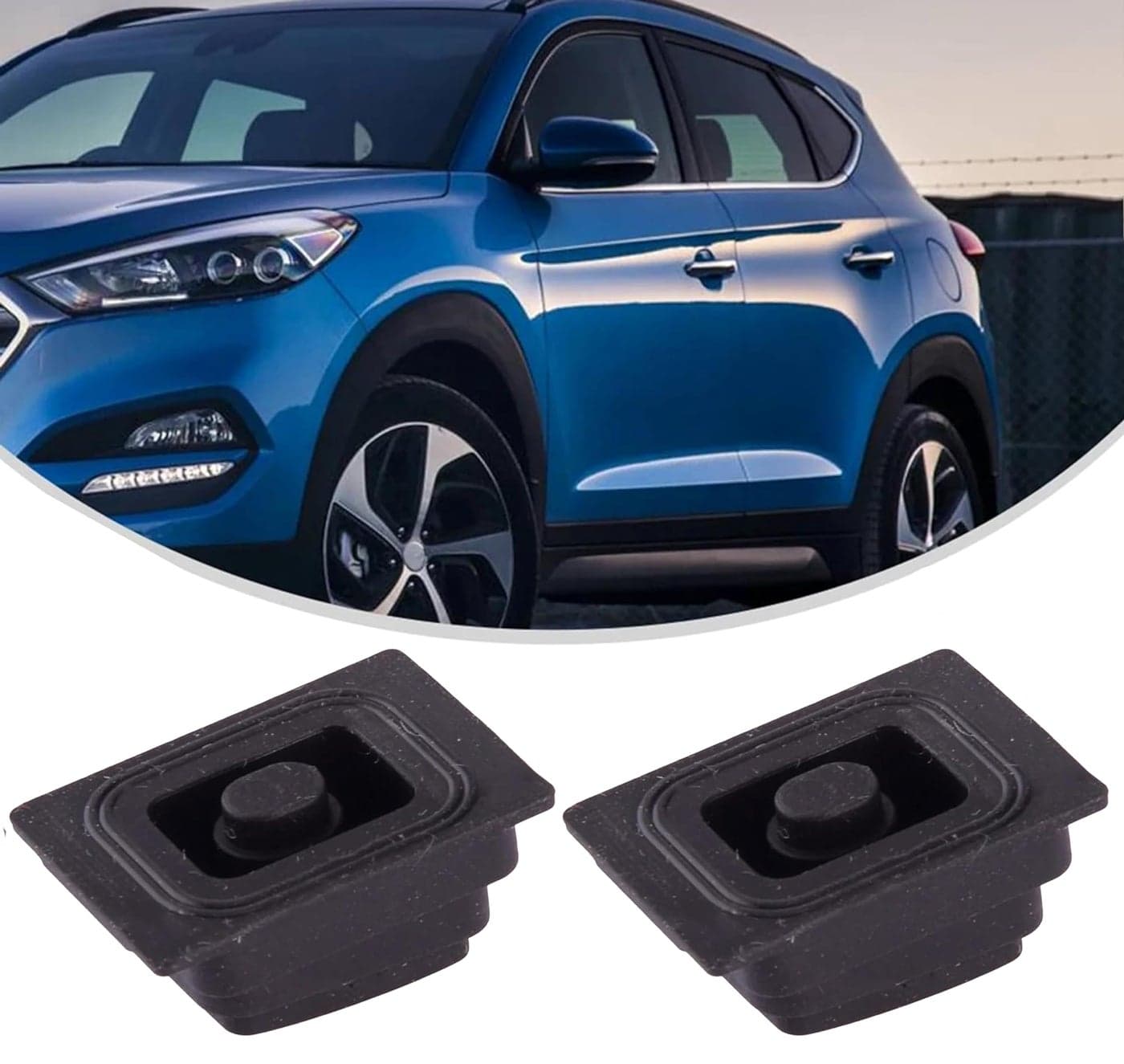 VOGOOPOI 2Pcs Black Car Exterior Door Handle Buckle Induction Button Fit for Hyundai Tucson 2015-2020 Car Accessory Buttons Exterior Door Handles (2)