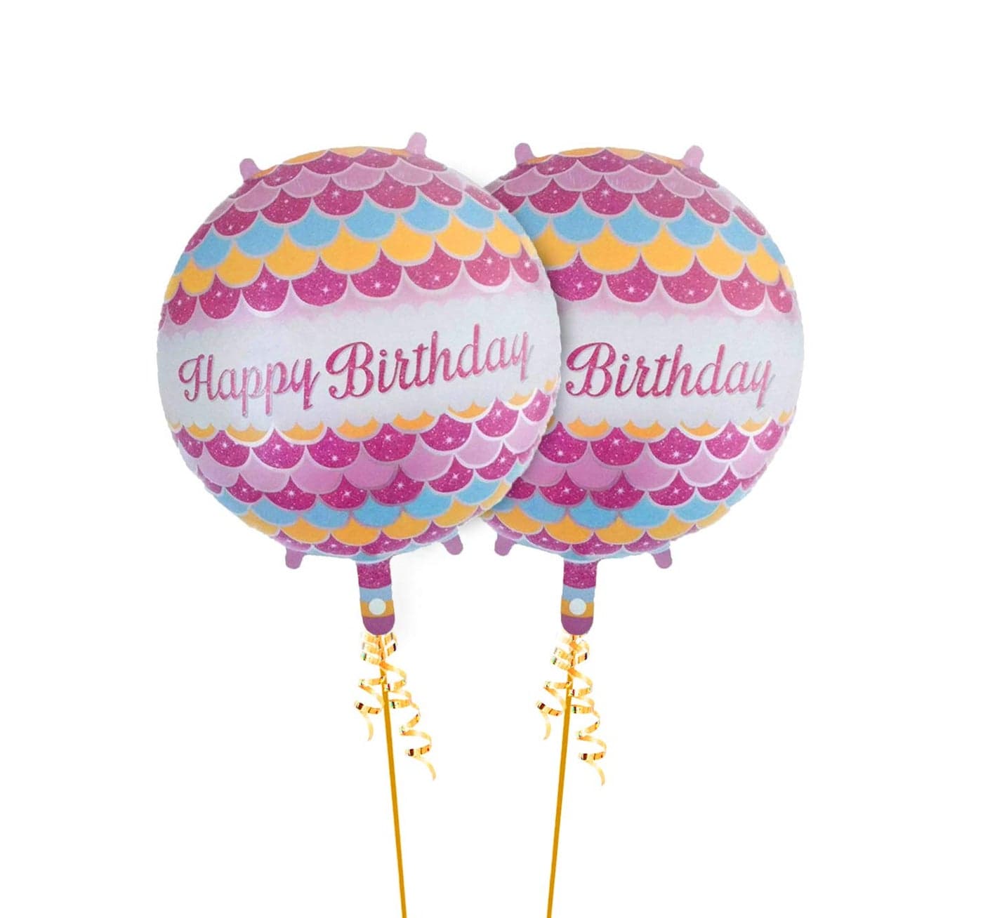 AMFIN® (Pack of 2) 18 Inch Happy Birthday Foil Balloon Birthday Party Supplies/Happy Birthday Balloons For Girls/Theme Party Decoration - Pink