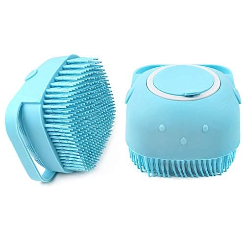 KolorFish Silicone Massage Bath Brush, Exfoliating Shower Brush With Soap Dispenser, Multi-function Gel Bath Brush Body Cleaning Pore Exfoliator (Blue)